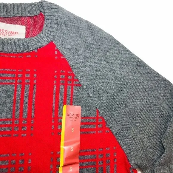 Mossimo Supply Co Sweater Men’s Size S Red Gray Cotton - Picture 5 of 11
